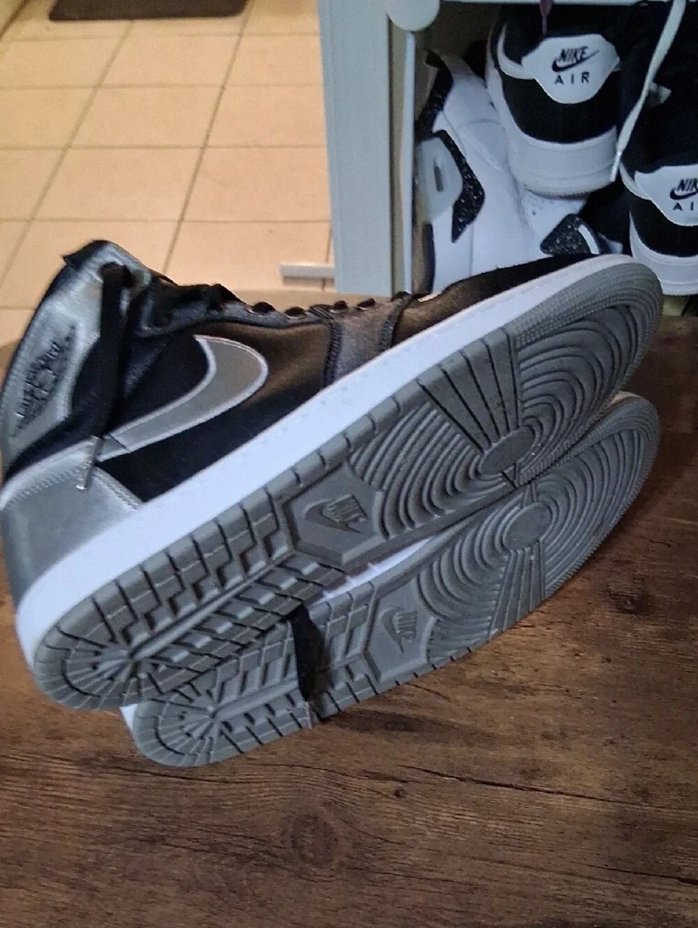 Jordan Men’s High-Top Sneakers in Black & Silver